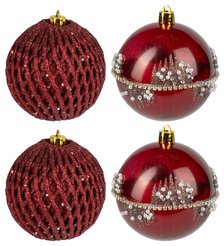 Набор шаров 4шт 8см винный SYQB-0122407