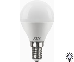 Лампа светодиодная REV 7Вт Е14 шар 4000К свет нейтральный белый