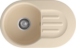 Мойка для кухни врезная Granfest Smart SM685 68х43см глубина чаши 16см, мрамор, бежевый