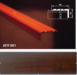 Порог угол внешний АПУ 001 24х10х900мм открытое крепление Венге(19)