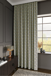 Штора готовая портьера жаккард 200х280см голубой