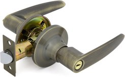 Ручка с защелкой ФЗ 3502E AB ET (с фиксатором, с ключом) бронза