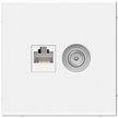 Розетка двойная TV + компьютернная RJ 45 SE Art Gallery белый матовый лотос