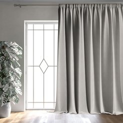 Штора готовая с тиснением бархат бежевый 200х280