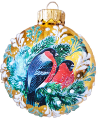 Украшение елочное Красногрудые снегири 8см подарочная упаковка