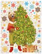 Украшение новогоднее оконное Magic Time Елка с мишкой 30х38см арт.90279