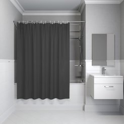 Штора для ванной IDDIS 200x180см P03PE18i11, PE, темно-серый