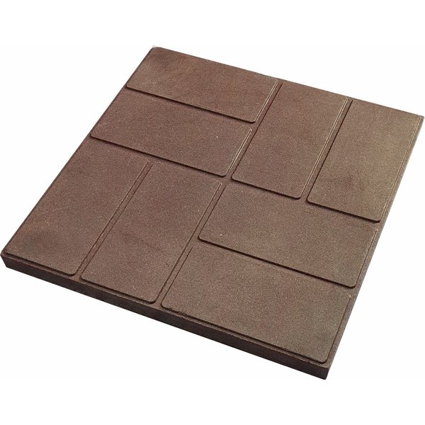 Плитка тротуарная полимерпесчаная 333х333х25мм, 8 кирпичей, коричневая