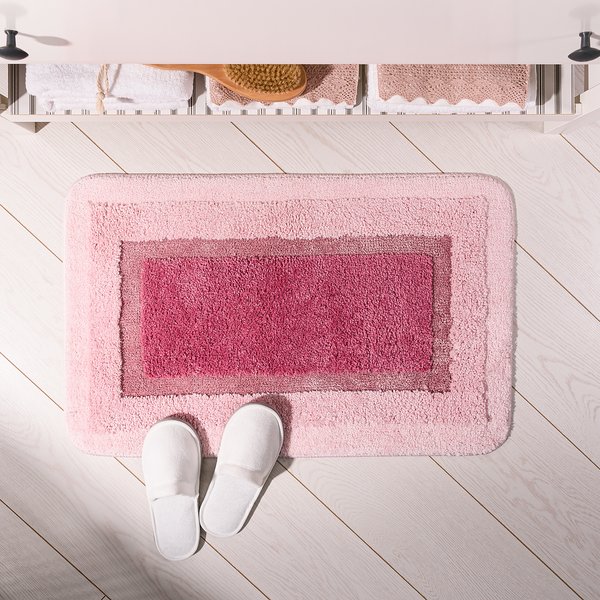 Коврик для ванной комнаты 50х80см Belorr розовый, микрофибра