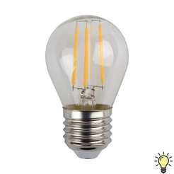 Лампа светодиодная ЭРА F-LED P45-9W-827-E27 9Вт филамент шар теплый белый свет Е27