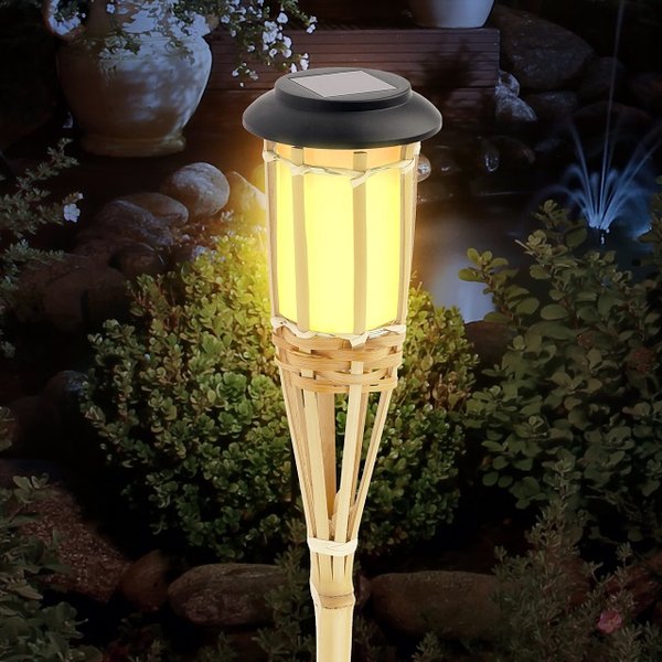 Светильник садовый ЭРА Факел бамбук 56см на солнечных батареях ERASF22-24