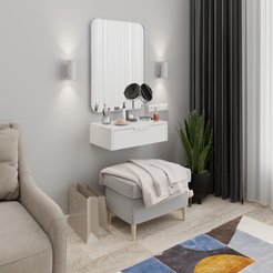 Консоль подвесная с ящиком Аэро-21 58х17х34см ЛДСП Белый