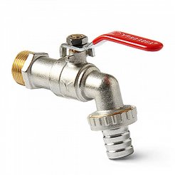 Кран латунный шаровый Pro Aqua 1/2" угловой со штуцером, ручка рычаг