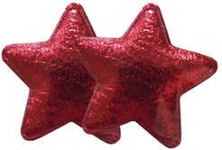 Украшение декоративное д/подарка Красные звезды 5,5x0,2x5,5см 2шт,82640