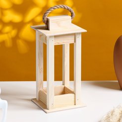 Кашпо деревянное Фонарик 11×11×24см