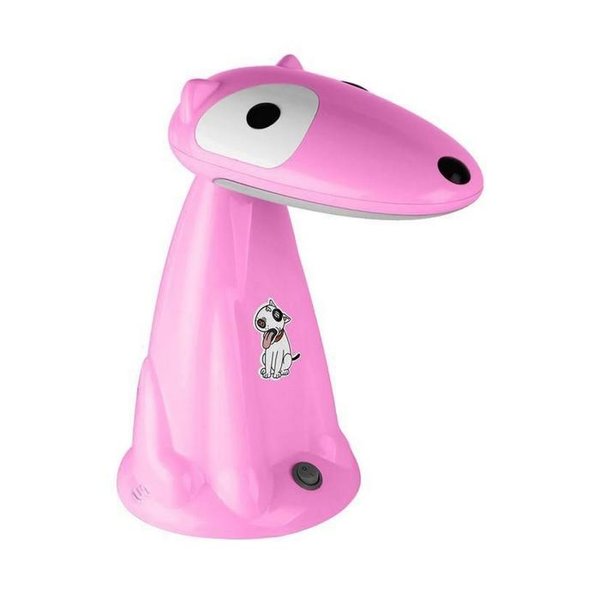 Светильник настольный КТ412C Собака 18Вт розовый,лампа в комп.