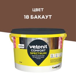 Затирка цементная ветонит комфорт спектрум 18 бакаут 2 кг