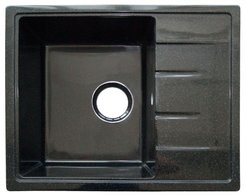 Мойка для кухни врезная Alcora Римма 47х57см глубина чаши 18,5см, мрамор, черный