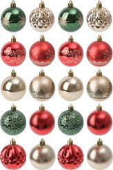 Набор шаров 20шт 6см красный+зеленый+жемчужный, глянец/перламутр, EUSYQB-0124020