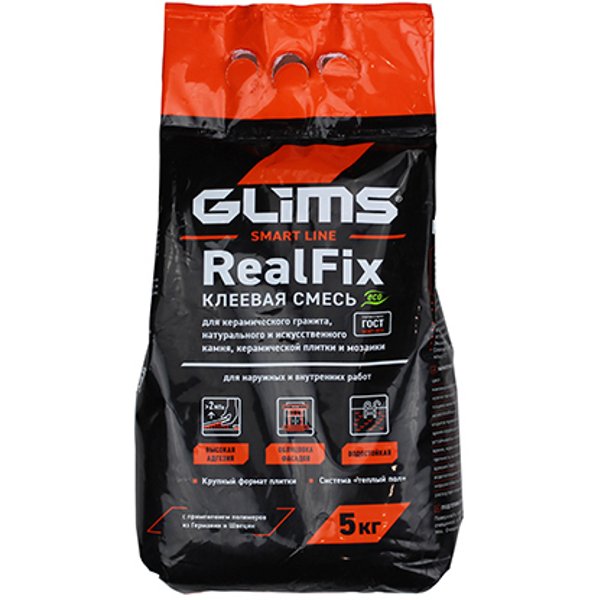 Клей для плитки Глимс-RealFix (Глимс 96) 5кг