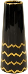 Ваза декоративная Арт Деко 25х10х10 черный с золотом