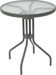 Стол садовый Айова d60см h70см, сталь/стекло, серый, 1200.000
