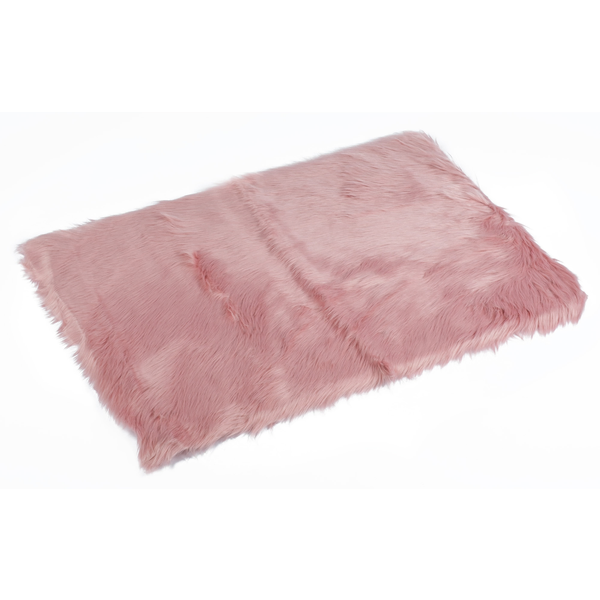 Коврик из искусственной овчины розовый 60х90см прямоугольный