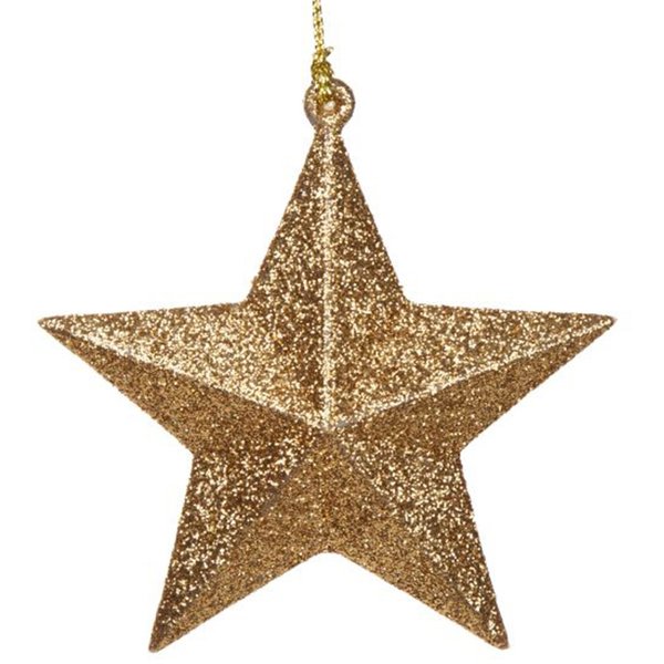 Украшение подвесное новогоднее Звезда в золотом 10х9х3,5см,86770/77923
