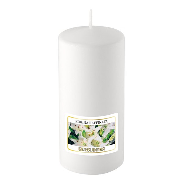 Свеча столб 56х80мм ароматизированная, белая лилия