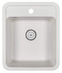 Мойка для кухни врезная Granula 4202 50х42см глубина чаши 19см, кварц, белый