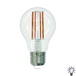 Лампа светодиодная филаментная LED A60 10Вт E27 Груша 4000К PLS02WH Белый свет ТМ Uniel
