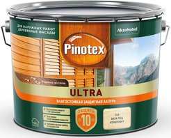 Лазурь влагостойкая деревозащитная Pinotex Ultra CLR база под колеровку (9л)