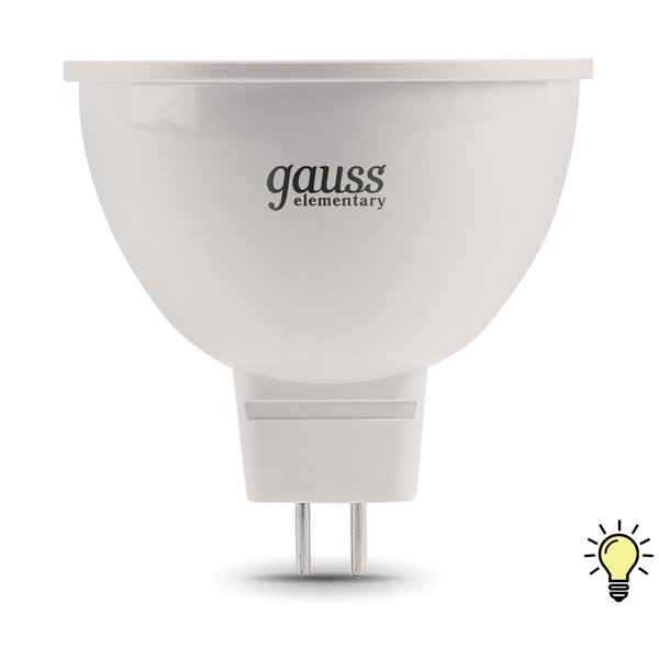 Лампа светодиодная Gauss Elementary 11Вт GU5.3 3000K свет теплый