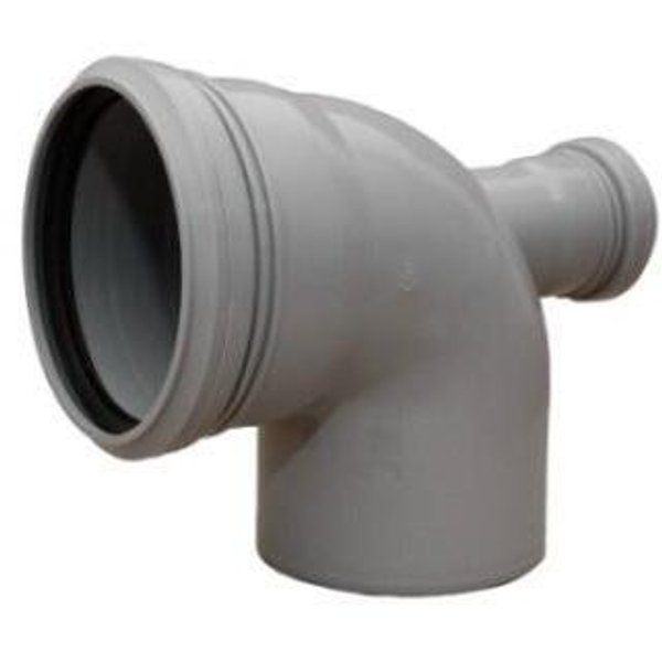 Отвод канализационный d110 с выходом 50 на 90° фронтальный тыл для внутренней канализации