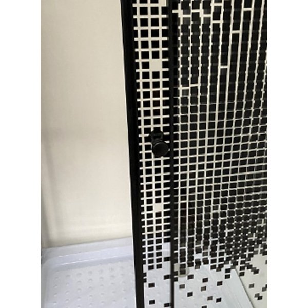 Уголок душевой NG-012-14Q BLACK(1200х800х1950) низкий поддон(13см) стекло МОЗАИКА, 2 места