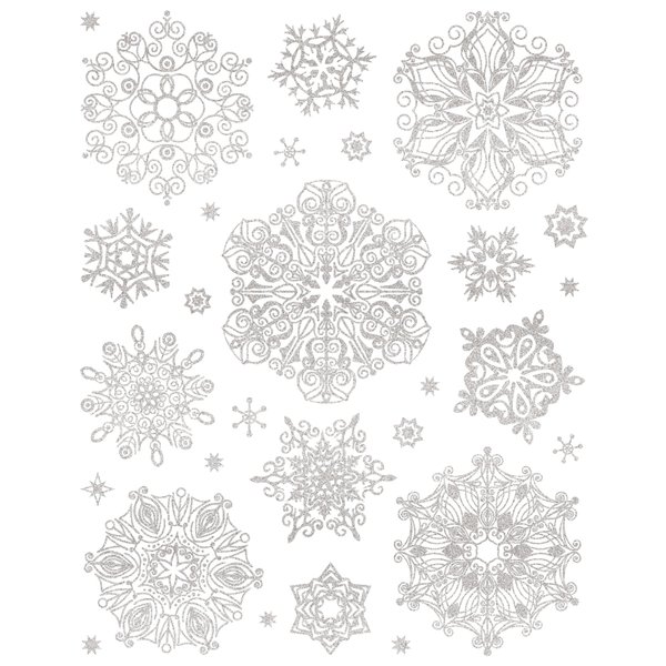 Украшение оконное Живописные снежинки 30х38см с раскраской 88355