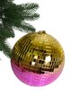 Шар зеркальный 20см золото+фукси SYJMQA-122107 Шар зеркальный 20см золото+фукси SYJMQA-122107