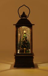 Фонарь светодиодный Елка 13х5см, цвет: коричневый, пластик, на батарейках LR4, SYSQ-3123001A