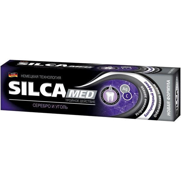 Паста зубная SILCA Med 130г Серебро и уголь