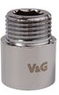 Удлинитель латунный V&G 1/2" xромированный 20мм