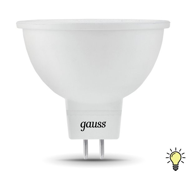 Лампа светодиодная Gauss 7Вт GU5.3 3000K свет теплый