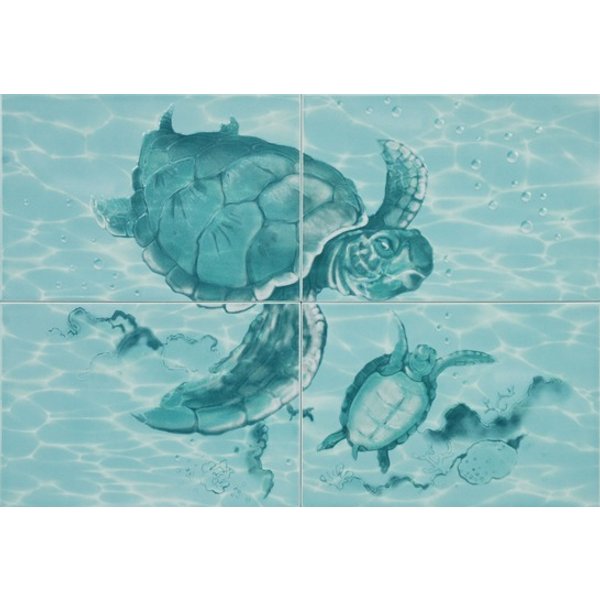 Панно настенное Черепаха 49,8х72,8см голубое 4шт/кмп(PWU07LAG1)