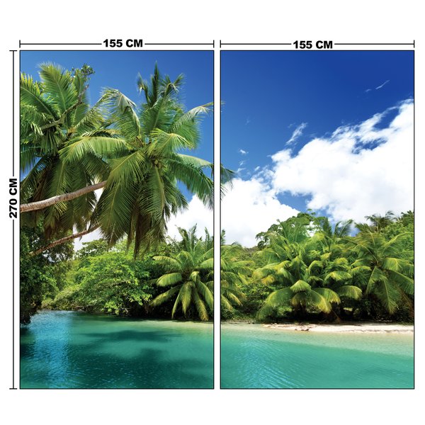 Фотообои Красочный остров 310х270см на бумажной основе