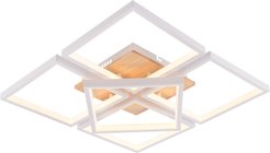 Люстра Secolo 4510-4+1 LED 170Вт белый+натуральный древесный 49х49х11см, пульт ИК