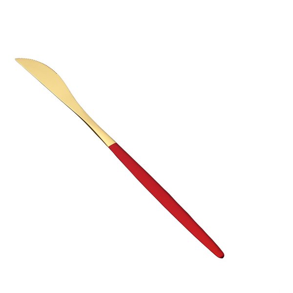Нож столовый Magistro Блинк нерж.сталь, золотой, ручка красная