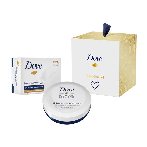 Набор подарочный Dove С любовью для вас Крем-мыло 100г+Крем питательный 75мл