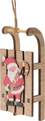 Украшение фигурное Санта на санках 14,8х6х4см, дерево, SYMZPA-4425208