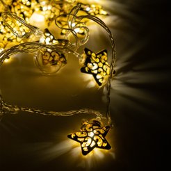 Электрогирлянда-нить внутренняя Звезда металл 5м 20LED, теплый белый FMS20-5ww