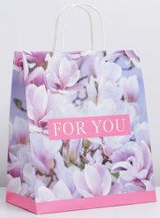 Пакет подарочный крафтовый 28х32х15см For you