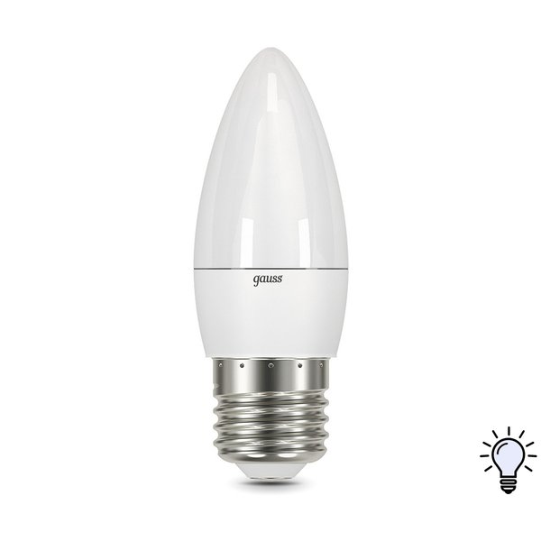 Лампа светодиодная Gauss 9.5Вт Е27 свеча 4100К свет нейтральный белый